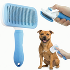 brosse de toilettage chien et chat, picots inclinés, nettoyage facile, rose bleu ou gris
