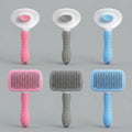 brosse de toilettage chien et chat, picots inclinés, nettoyage facile, rose bleu ou gris