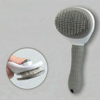 brosse de toilettage chien et chat, picots inclinés, nettoyage facile, rose bleu ou gris