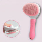 brosse de toilettage chien et chat, picots inclinés, nettoyage facile, rose bleu ou gris