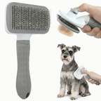 brosse de toilettage chien et chat, picots inclinés, nettoyage facile, rose bleu ou gris