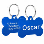 médailles d'identification gravables pour chien de couleur bleu