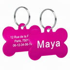 médailles d'identification gravables pour chien de couleur rose