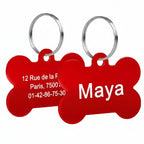 médailles d'identification gravables pour chien de couleur rouge