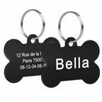 médaille d'identification pour chien gravable de couleur noir