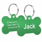 médailles d'identification gravables pour chien de couleur verte 